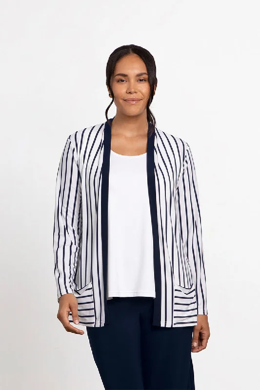 Celebrity Style Everyday Cardigan | Navy Stripe