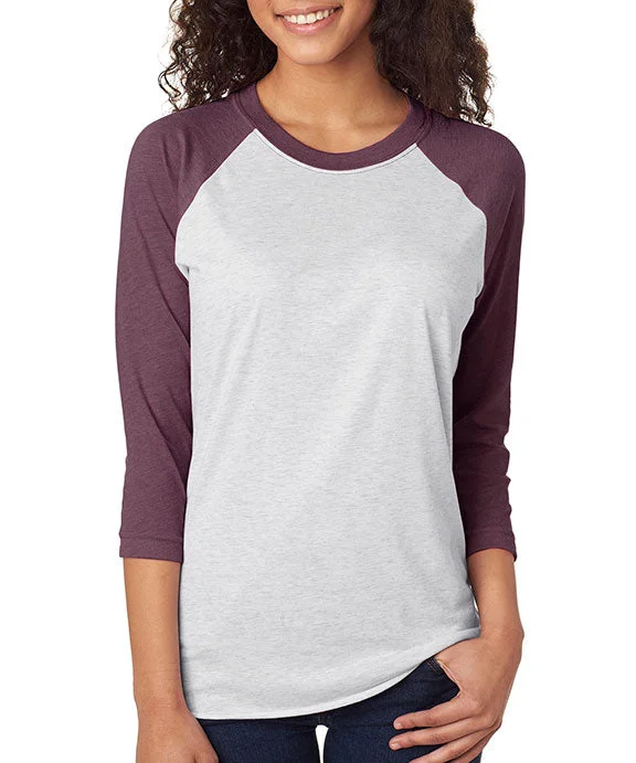 Carefree Style 6051 - Next Level Unisex Triblend 3/4-Sleeve Raglan T-Shirt | Vintage Purple/Heather White