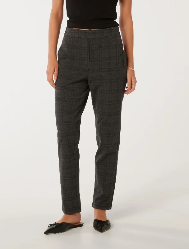 Stand-up collar design Nelly Check Pants