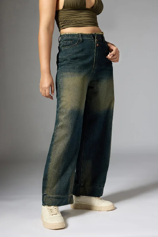 Street Style Suit Vintage Washed Out Denim Jeans