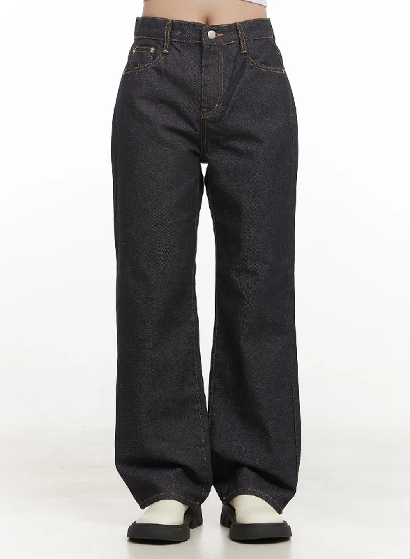 Casual Street Kristy Stitched Wide-Leg Jeans CJ515