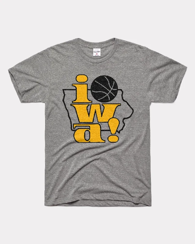 Skirt style Iowa! Basketball University of Iowa Grey T-Shirt