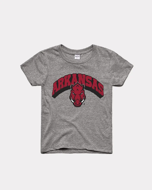 Fresh And Capable Kids Arkansas Hog Heaven Vintage Grey T-Shirt