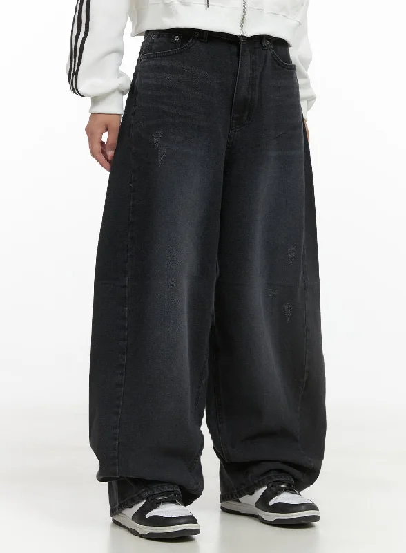 Nightclub Style Cleo Dark Baggy Jeans CS403