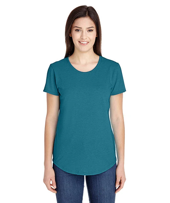 Fashion Trend 6750L - Gildan Ladies Tri-blend Scoop Neck T-Shirt | Heather Galapagos Blue