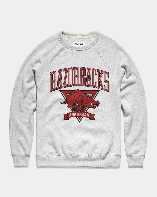 Sports And Leisure Razorbacks Showcase Ash Crewneck