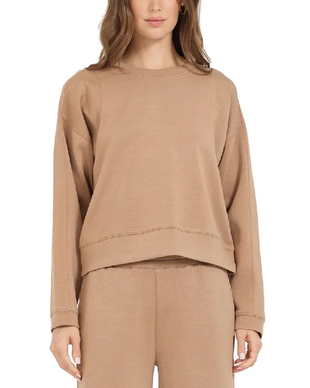 Soft And Comfortable Vintage Havana Cloud Fleece Crewneck Top