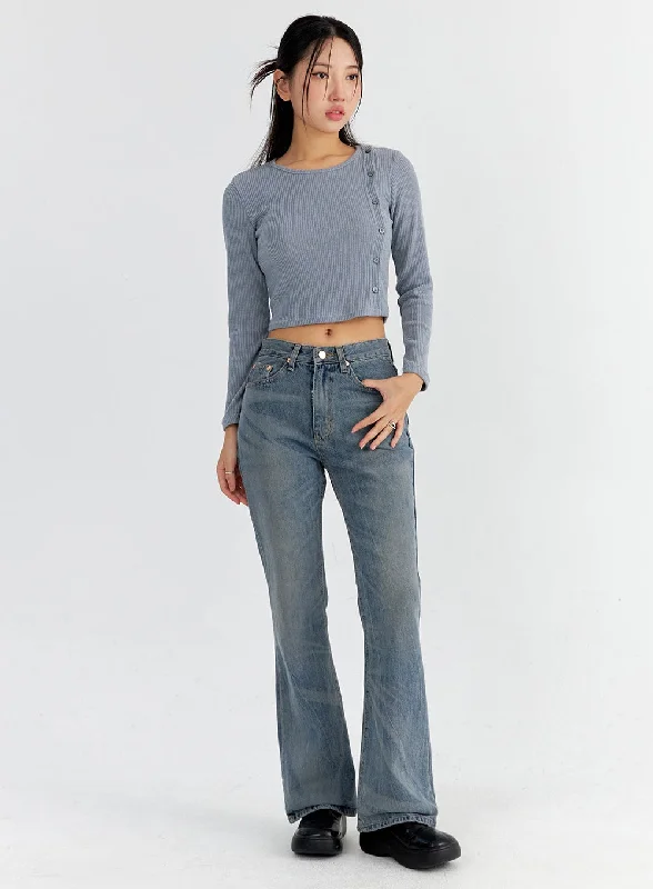 European Plan Vintage Washed Bootcut Jeans CO325