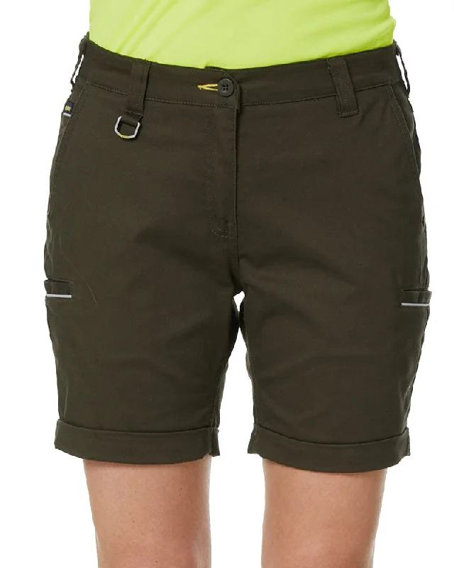 Quality Tailoring Womens Stretch Cotton Short - Olive