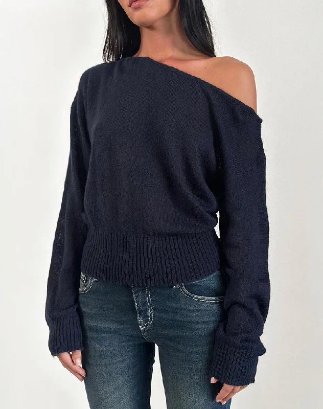 Exclusive Customization Suena Asymmetric Jumper in Navy