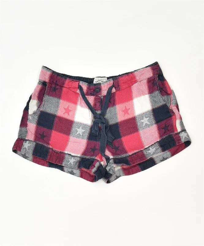 Wearable At Home Or Out FAT FACE Womens Hot Pants US 6 Medium W30 Pink Check Cotton Classic