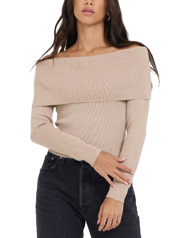 Youthful Vitality Vintage Havana Off-The-Shoulder Sweater