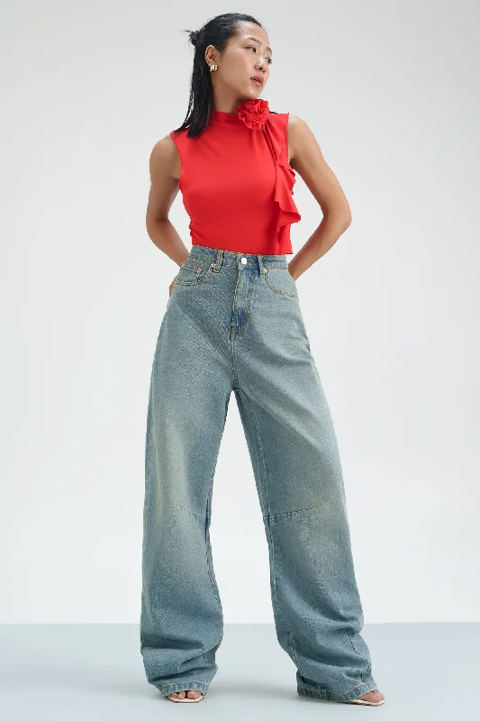 Renaissance Style Skyfall Blue Balloon Baggy Jeans