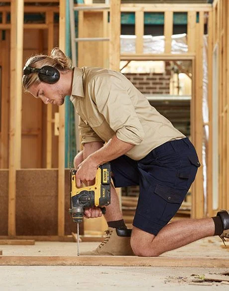 Urban Design Sense Winning Spirit  Mens Stretch Cargo Work Shorts With Design Panel Treatments (WP23)
