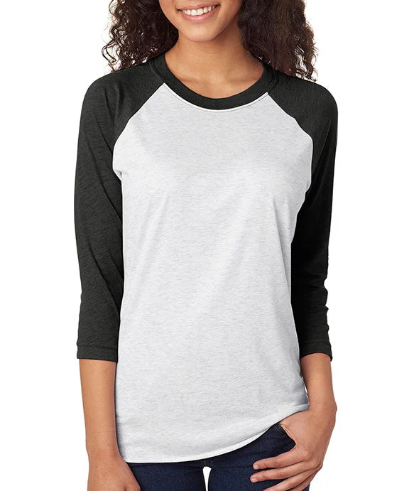 Noble And Elegant 6051 - Next Level Unisex Triblend 3/4-Sleeve Raglan T-Shirt | Vintage Black/Heather White