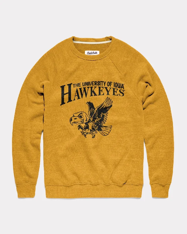 Versatile Style University of Iowa Pennant Gold Crewneck