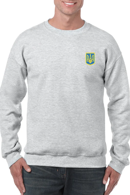 Boutique display Adult unisex sweatshirt with Ukrainian emblem embroidery