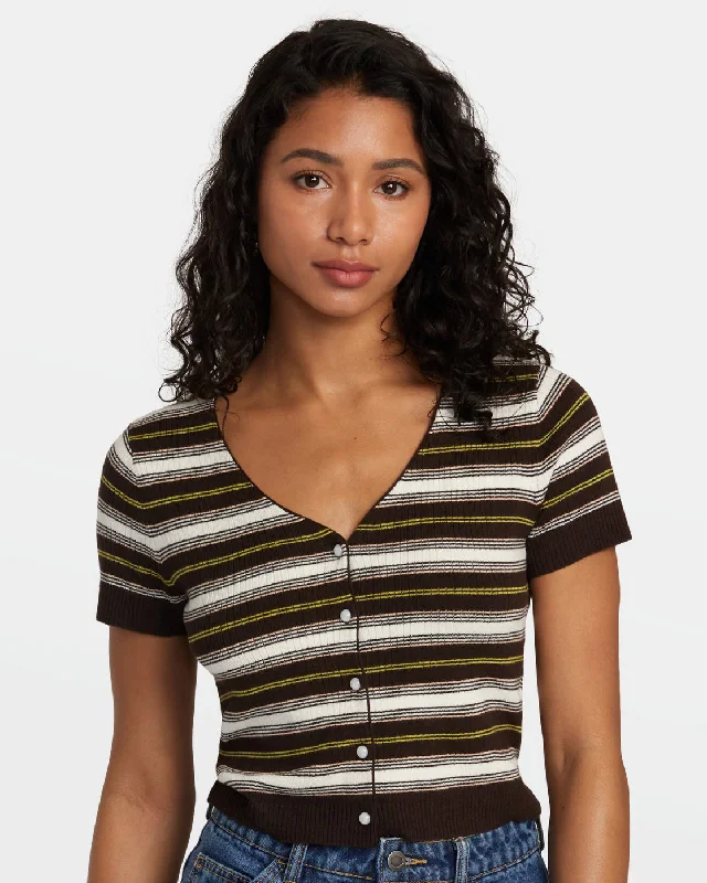 High Street Style Taylor Sweater Top V-Neck Sweater - Java