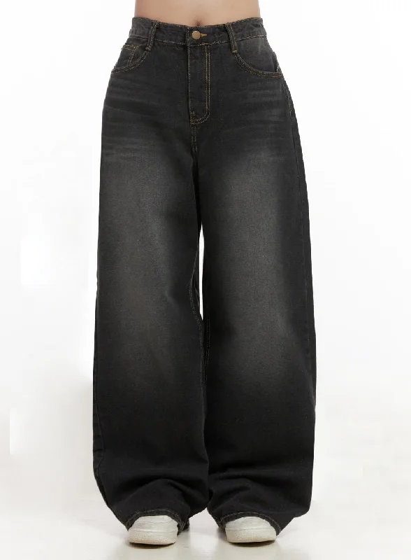French Style Christina Washed Baggy Jeans IJ510