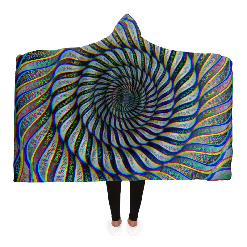 Designer Style Phonetic Vortex Hooded Blanket