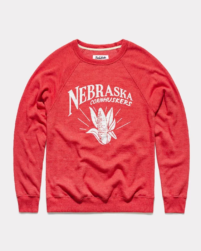 Romantic And Sweet University Of Nebraska Pennant Red Crewneck