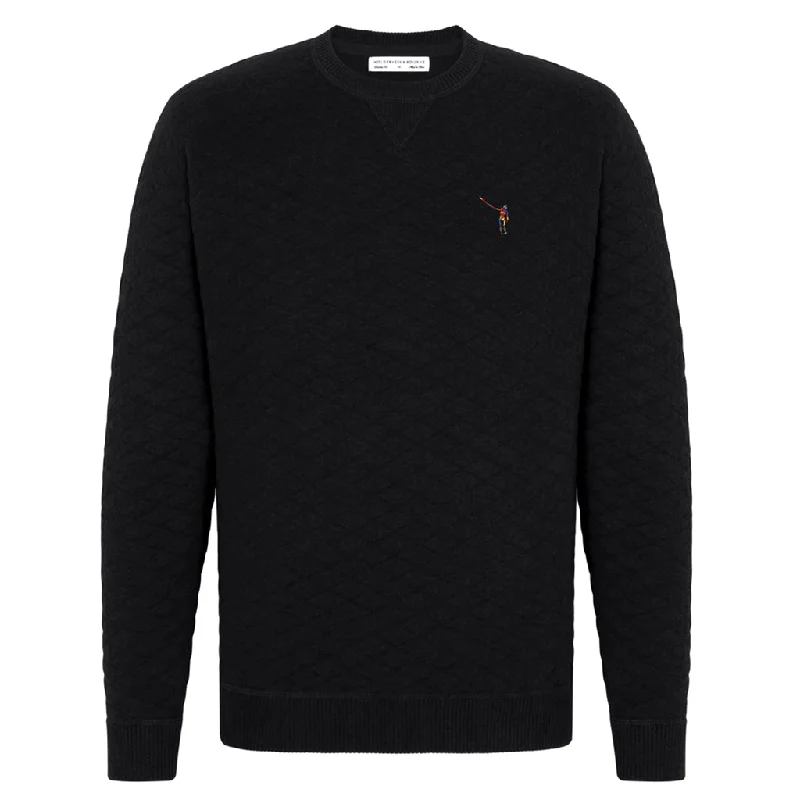 Simple Elegance NLU + H&B Diamond Knit Sweater | Black with Tie Dye Wayward Skeleton