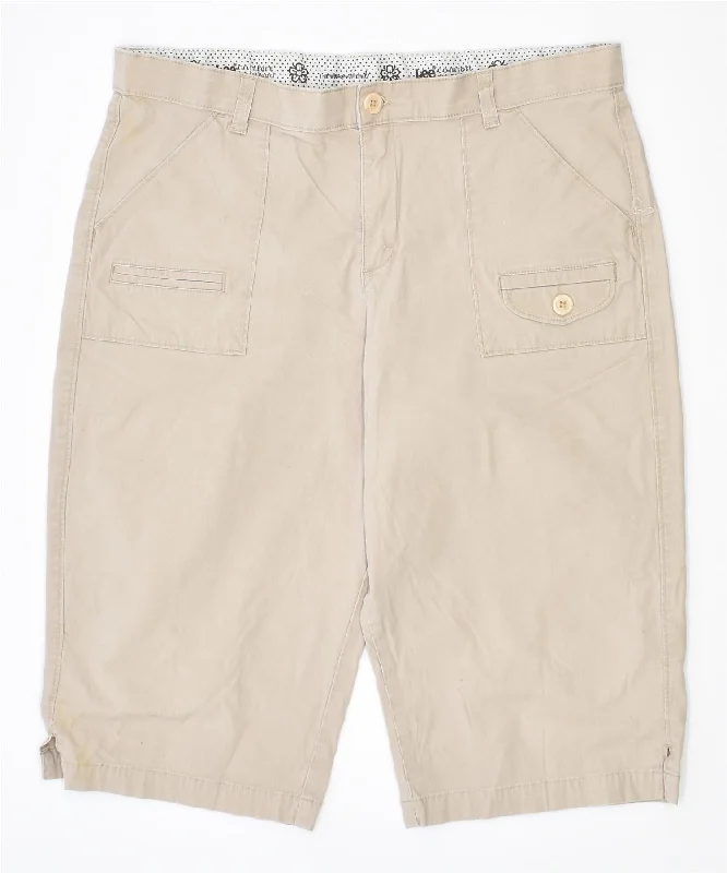 Fashionable And Versatile LEE Womens Chino Shorts US 14 XL W37 Beige Cotton