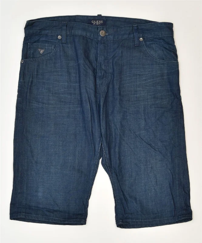 Comfortable and simple GUESS Womens Denim Shorts W38 XL Navy Blue Cotton Classic