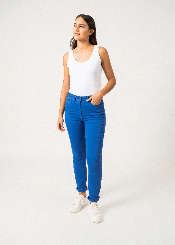 Street Fashion Mimosa high waist pants - slim fit, in stretch cotton (MER)