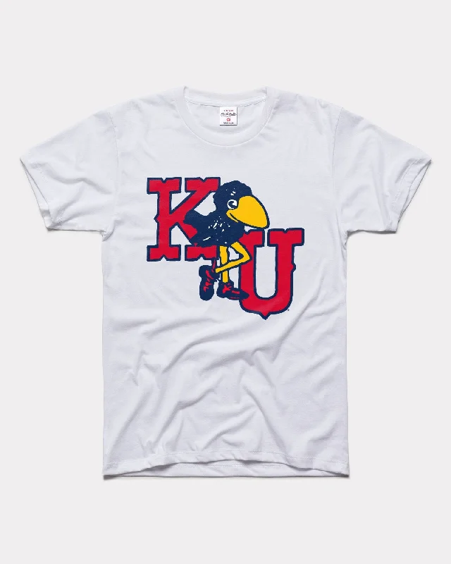 Fashion Innovation University Of Kansas Marching Jayhawks Vintage White T-Shirt