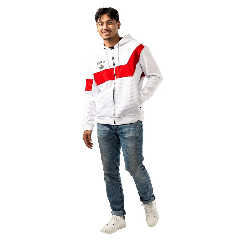 Soft Fabrics Bauer Hockey Canada Textured Full Zip Hoody - White