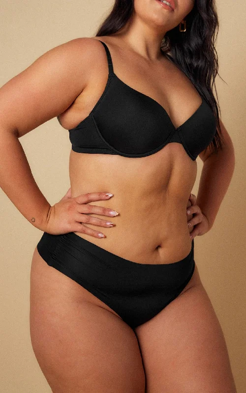 Trendy And Casual Nova Seamless Mid Rise Gstring - Black