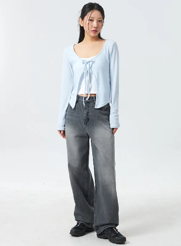 Stretch Design Low Rise Mid-Wash Jeans CM327