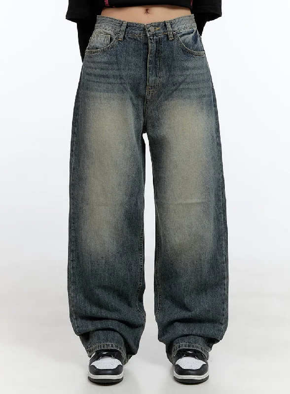 Fashionable and versatile Poppy Retro Wash Baggy Jeans CS410