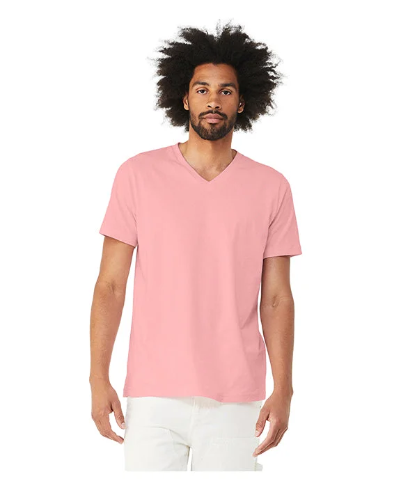 End Of The Year 3005 - Bella + Canvas Unisex Jersey Short-Sleeve V-Neck T-Shirt | Pink