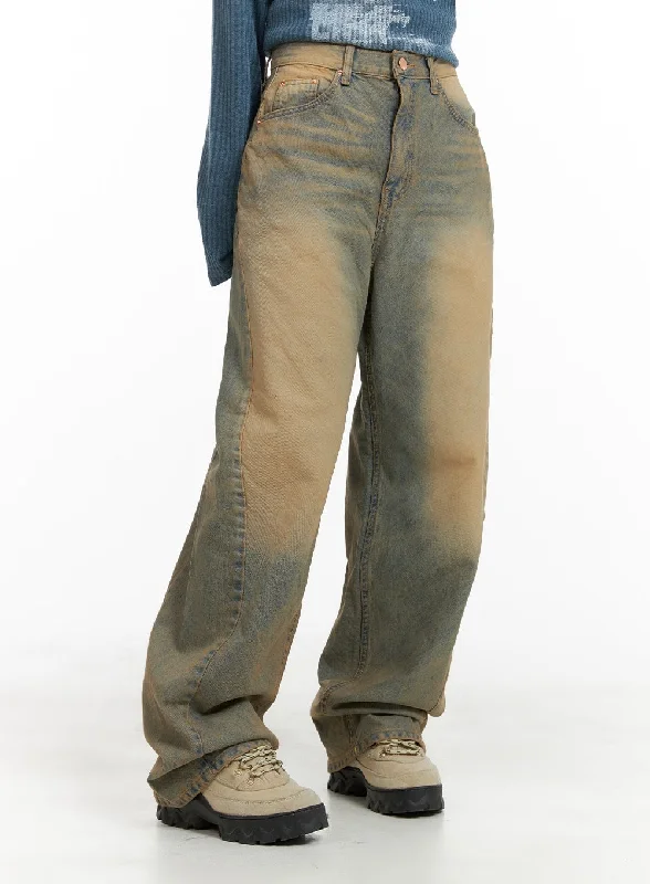 Basic Version Washed Wide Leg Jeans CM422