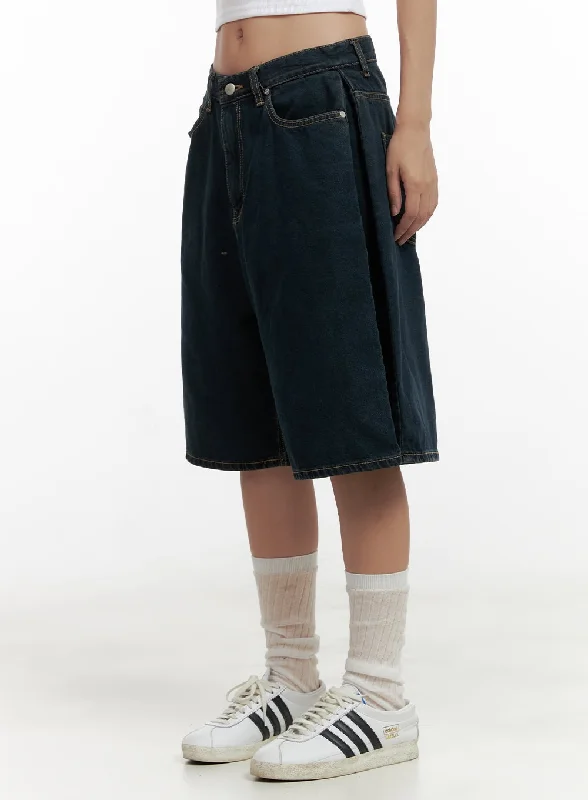 High-end Fashion Side Folded Wide Leg Jorts CL431
