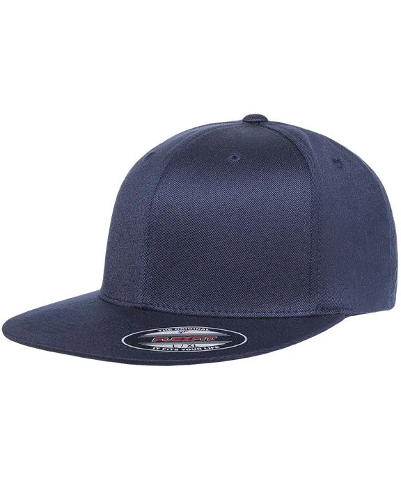 Light And Breathable 6297F - Flexfit Adult Wooly Twill Pro Baseball On-Field Shape Cap with Flat Bill | Navy