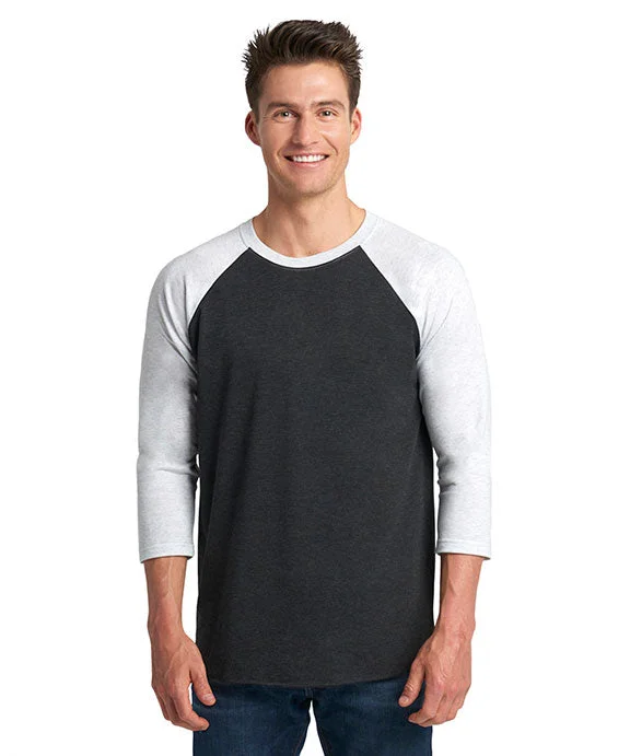 Classic 6051 - Next Level Unisex Triblend 3/4-Sleeve Raglan T-Shirt | Heather White/Vintage Black