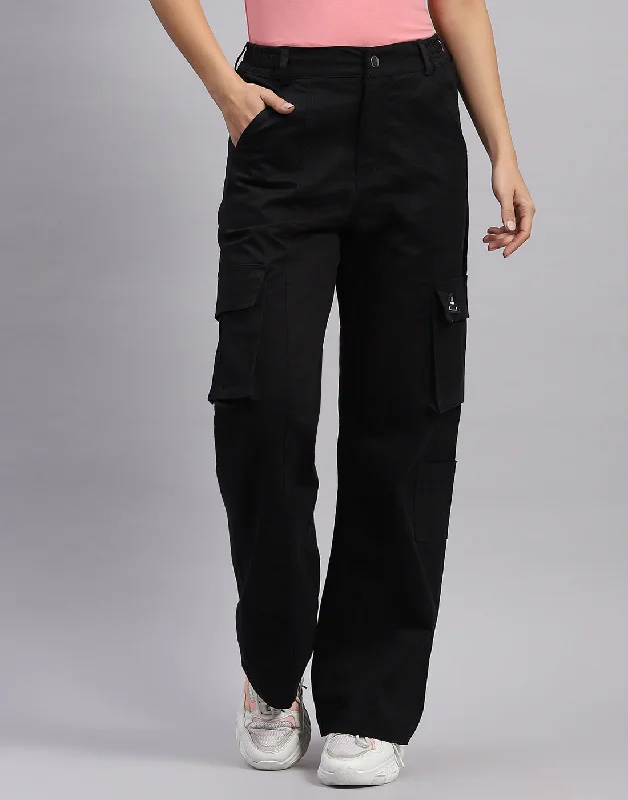 Light Comfort Women Black Solid Regular Fit Trouser