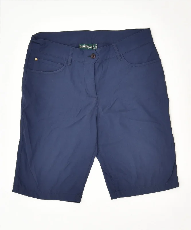 Beautiful Romance CHERVO Womens Casual Shorts IT 44 Medium W30 Navy Blue Vintage