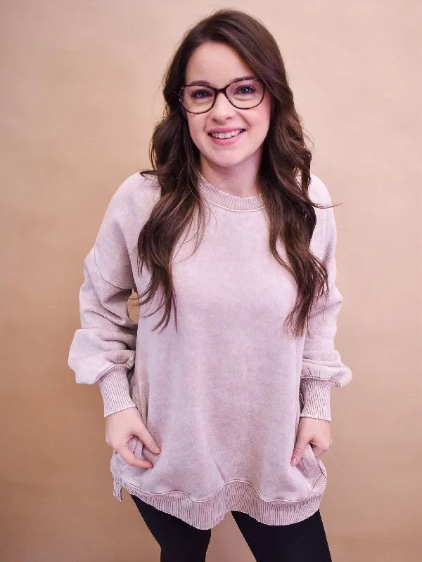 Printed pattern Change It Up Acid Wash Fleece Pullover