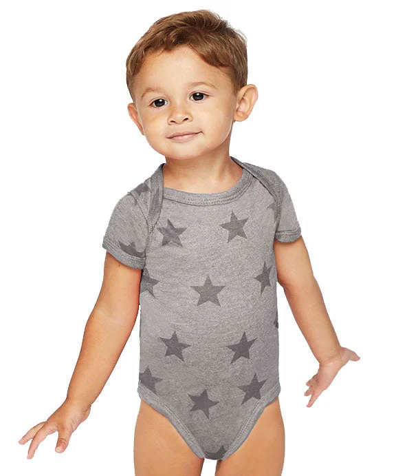 Relaxed Chic 4329 - Code Five Infant Five Star Bodysuit | Granite Heather Star