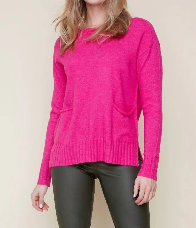 Low-key Luxury Knit With Pockets Sweater In Orchid