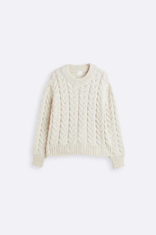 Retro Literary Style Old Money Soft Wool Cable Knit Sweater