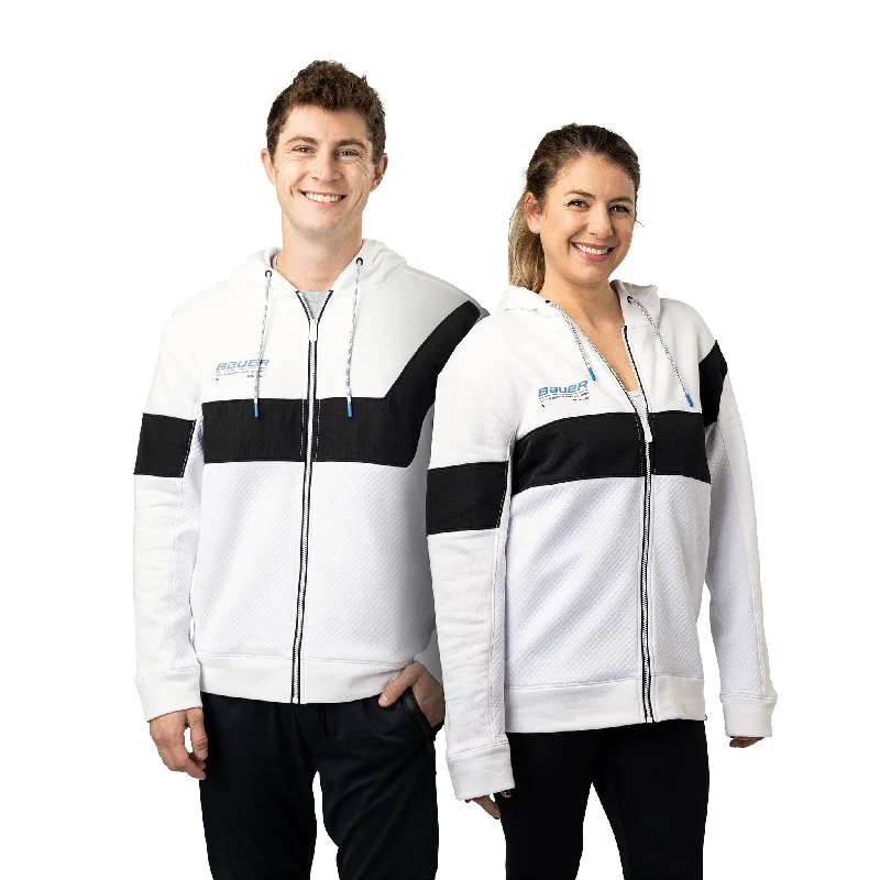 Street Graffiti Design Bauer Textured FullZip Hoodie - White