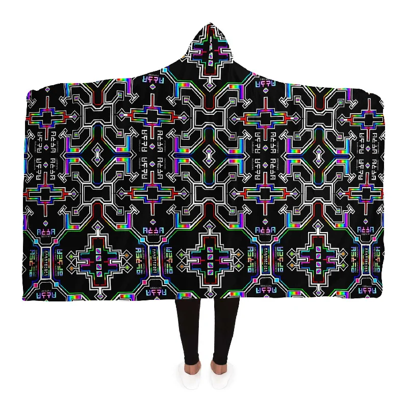 Fashionable And Fashionable Prismatic Grid Hooded Blanket