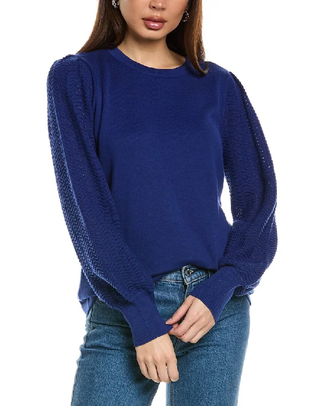 Exquisite Details Jones New York Stitch Sleeve Sweater