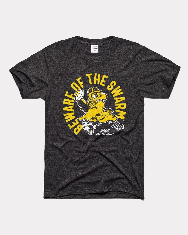 Knitted Design Beware the Swarm Iowa Football Black T-Shirt