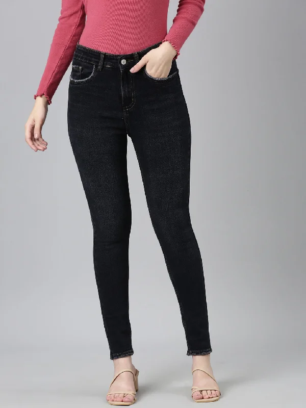 Beautiful Romance Women Charcoal Solid Skinny Fit Denim Jeans